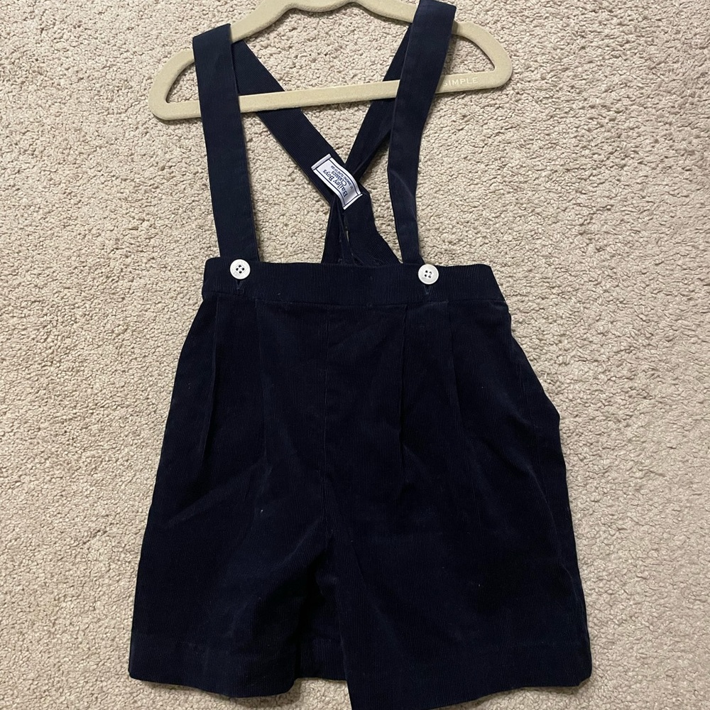 Bailey Boys Navy Corduroy short overalls 4T